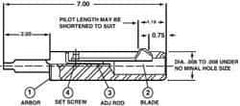 Cogsdill Tool - 2" Hole, No. 110 Blade, Type C Power Deburring Tool - One Piece, 7" OAL, 1.19" Pilot - Best Tool & Supply