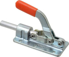 Lapeer - 800 Lb Load Capacity, Flanged Base, Carbon Steel, Standard Straight Line Action Clamp - 6 Mounting Holes, 0.28" Mounting Hole Diam, 1/2" Plunger Diam, Straight Handle - Best Tool & Supply