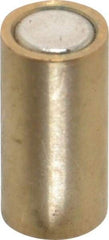 Mag-Mate - 1/4" Diam x 1/2" High, 0.75 Lb Average Pull Force, 1-1/2 Lb Max Pull Force, Neodymium Rare Earth Shielded Magnet - Brass Shield, 0.032" Shielding Wall Thickness - Best Tool & Supply