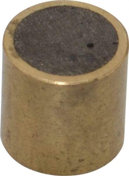 Mag-Mate - 3/8" Diam x 3/8" High, 2-1/2 Lb Average Pull Force, 5 Lb Max Pull Force, Neodymium Rare Earth Shielded Magnet - Brass Shield, 0.032" Shielding Wall Thickness - Best Tool & Supply