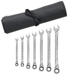 GearWrench - 7 Piece, 3/8" to 3/4", 12 Point Combination Wrench Set - Inch Measurement Standard, Full Polish Finish, Comes in Vinyl Pouch - Best Tool & Supply