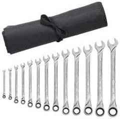 GearWrench - 13 Piece, 1/4" to 1", 12 Point Combination Wrench Set - Inch Measurement Standard, Full Polish Finish, Comes in Vinyl Pouch - Best Tool & Supply