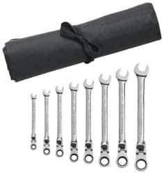 GearWrench - 8 Piece, 5/16" to 3/4", 12 Point Combination Wrench Set - Inch Measurement Standard, Chrome Finish, Comes in Vinyl Roll - Best Tool & Supply