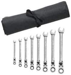 GearWrench - 8 Piece, 5/16" to 3/4", 12 Point Combination Wrench Set - Inch Measurement Standard, Chrome Finish, Comes in Vinyl Roll - Best Tool & Supply