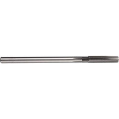 Chucking Reamer: 7/16″ Dia, 7″ OAL, 1-3/4″ Flute Length, Straight Shank, High Speed Steel 6 Flute, RH