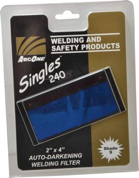 ArcOne - 4-1/4" Wide x 2" High, Lens Shade 9, Auto-Darkening Lens - 0.2" Thick, Green, Horizontal Mount - Best Tool & Supply