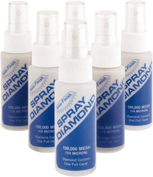 Accu-Finish - 2 oz Diamond Spray Compound - 100,000 Grit, Clear, Use on Ceramic - Best Tool & Supply