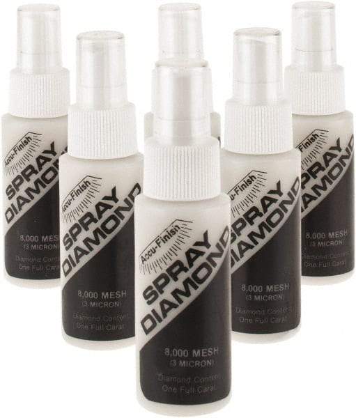 Accu-Finish - 2 oz Diamond Spray Compound - 8,000 Grit, Clear, Use on Ceramic - Best Tool & Supply