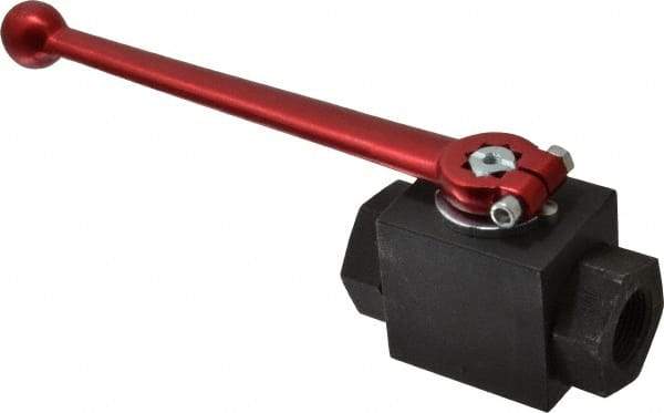 HYDAC - 3/4" Pipe, Carbon Steel Standard Ball Valve - 1 Piece, FNPT x FNPT Ends, Lever Handle, 5,000 WOG - Best Tool & Supply