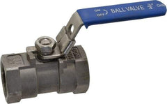 Value Collection - 3/4" Pipe, Standard Port, Stainless Steel Standard Ball Valve - 1 Piece, Inline - One Way Flow, FNPT x FNPT Ends, Lever Handle, 400 WOG - Best Tool & Supply