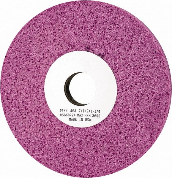 Grier Abrasives - 7" Diam x 1-1/4" Hole x 1/2" Thick, J Hardness, 46 Grit Surface Grinding Wheel - Best Tool & Supply