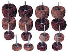 Superior Abrasives - 1 & (2) 1-1/2" Diam Scrubber Buffing Wheel Set - Shank Included - Best Tool & Supply