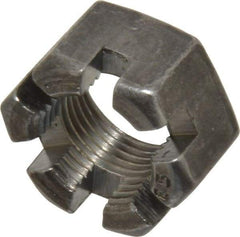 Value Collection - 3/4-16 UNF Grade 2 Steel Slotted Locknut - 1-1/8" Width Across Flats, 41/64" High, Uncoated - Best Tool & Supply