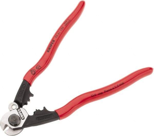 Knipex - 7-1/2" OAL, 1/4" Capacity, Cable Cutter - Ergo Dual Component Handle - Best Tool & Supply