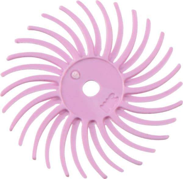 3M - 3/4" Diam, 1/16" Max Face Width, Shank Radial Bristle Brush - 400 Grit, Super Fine Grade, 35,000 Max RPM, Pink - Best Tool & Supply