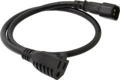 Tripp-Lite - 2' Long, IEC-320-C14/NEMA 5-15R Female Computer Cable - Black, Male x Female - Best Tool & Supply