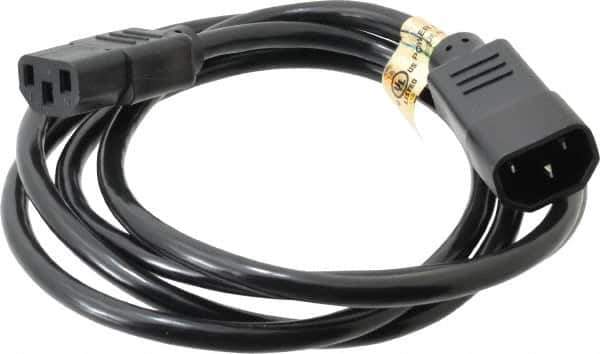 Tripp-Lite - 6' Long, IEC-320-C14/IEC-320-C13 Computer Cable - Black, Male x Female - Best Tool & Supply