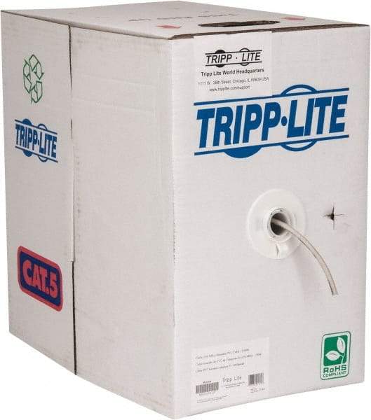 Tripp-Lite - Cat5e, 24 AWG, 350 MHz, Unshielded Network & Ethernet Cable - Gray, PVC, 1,000' OAL - Best Tool & Supply