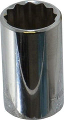 Blackhawk by Proto - 1/2" Drive, Standard Hand Socket - 12 Points, 1-1/2" OAL, Chrome Finish - Best Tool & Supply