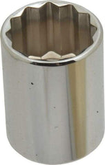 Blackhawk by Proto - 1/2" Drive, Standard Hand Socket - 12 Points, 1-1/2" OAL, Chrome Finish - Best Tool & Supply