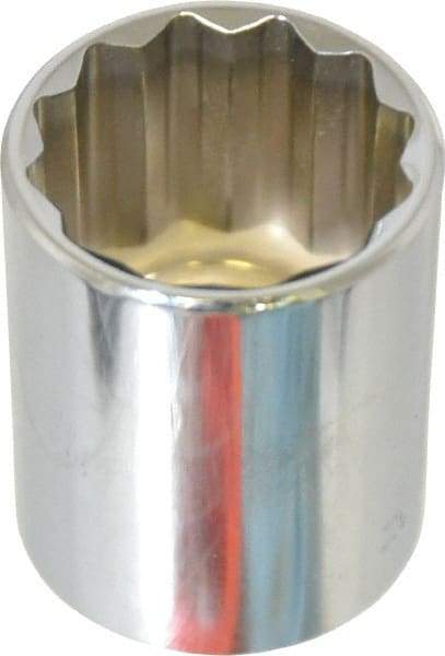 Blackhawk by Proto - 1/2" Drive, Standard Hand Socket - 12 Points, 1-5/8" OAL, Chrome Finish - Best Tool & Supply