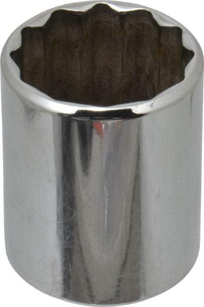 Blackhawk by Proto - 1/2" Drive, Standard Hand Socket - 12 Points, 1-5/8" OAL, Chrome Finish - Best Tool & Supply