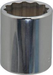 Blackhawk by Proto - 1/2" Drive, Standard Hand Socket - 12 Points, 1-3/4" OAL, Chrome Finish - Best Tool & Supply