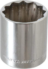 Blackhawk by Proto - 1/2" Drive, Standard Hand Socket - 12 Points, 1-13/16" OAL, Chrome Finish - Best Tool & Supply