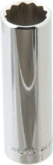 Blackhawk by Proto - 1/2" Drive, Deep Hand Socket - 12 Points, 3-3/32" OAL, Chrome Finish - Best Tool & Supply