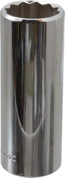 Blackhawk by Proto - 1/2" Drive, Deep Hand Socket - 12 Points, 3-3/32" OAL, Chrome Finish - Best Tool & Supply