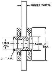 Sopko - 3" Diam Grinding Wheel Adapter - 3/4" Wheel Width, 1-1/4 - 16 Thread Size, Right Handed, 3" Taper per ', 1-1/4" Arbor Hole - Best Tool & Supply