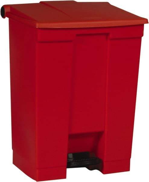 Rubbermaid - 18 Gal Rectangle Unlabeled Trash Can - 26-1/2" High x 19-3/4" Long x 16-1/8" Wide, Red, High-Density Polyethylene - Best Tool & Supply