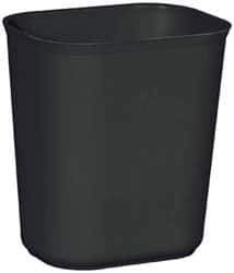 Rubbermaid - 14 Qt Black Rectangle Trash Can - Fiberglass, 12-1/4" High x 11-1/8" Long x 8-1/4" Wide - Best Tool & Supply