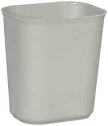 Rubbermaid - 14 Qt Gray Rectangle Trash Can - Fiberglass, 12-1/4" High x 11-1/8" Long x 8-1/4" Wide - Best Tool & Supply