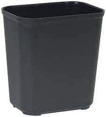 Rubbermaid - 28 Qt Black Rectangle Trash Can - Fiberglass, 14" High x 16-1/2" Long x 9" Wide - Best Tool & Supply