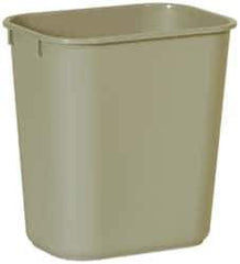 Rubbermaid - 14 Qt Beige Rectangle Trash Can - Polyethylene, 12-1/8" High x 11-3/8" Long x 8-1/4" Wide - Best Tool & Supply