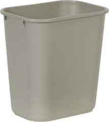 Rubbermaid - 28 Qt Beige Rectangle Trash Can - Polyethylene, 15" High x 14-3/8" Long x 10-1/4" Wide - Best Tool & Supply