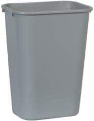 Rubbermaid - 41 Qt Gray Rectangle Trash Can - Polyethylene, 19-7/8" High x 15-1/4" Long x 11" Wide - Best Tool & Supply