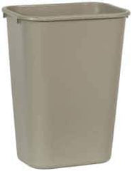 Rubbermaid - 41 Qt Beige Rectangle Trash Can - Polyethylene, 19-7/8" High x 15-1/4" Long x 11" Wide - Best Tool & Supply