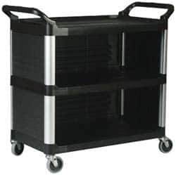 Rubbermaid - 300 Lb Capacity, 20" Wide x 40-5/8" Long x 41-13/16" High Standard Utility Cart - 3 Shelf, Plastic - Best Tool & Supply