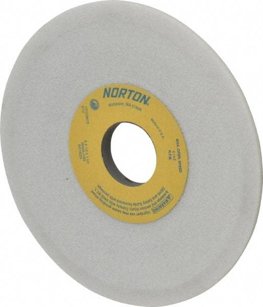 Norton - 6" Diam, 1-1/4" Hole Size, 1/2" Overall Thickness, 46 Grit, Type 12 Tool & Cutter Grinding Wheel - Coarse Grade, Diamond, J Hardness, Vitrified Bond, 4,140 RPM - Best Tool & Supply