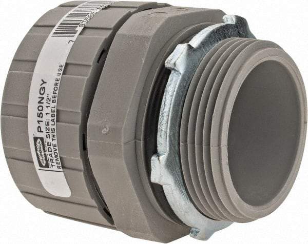 Hubbell Wiring Device-Kellems - 1-1/2" Trade, Nylon Push In Straight Liquidtight Conduit Connector - Noninsulated - Best Tool & Supply