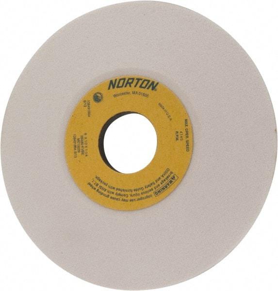 Norton - 6" Diam, 1-1/4" Hole Size, 1/2" Overall Thickness, 80 Grit, Type 12 Tool & Cutter Grinding Wheel - Medium Grade, Aluminum Oxide, K Hardness, Vitrified Bond, 4,140 RPM - Best Tool & Supply