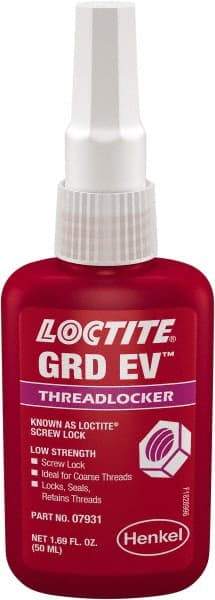 Loctite - 50 mL, Purple, Low Strength Liquid Threadlocker - Best Tool & Supply