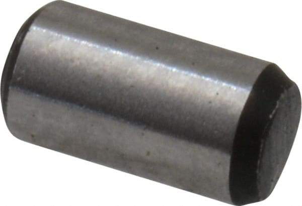 Value Collection - 3/32" Diam x 3/16" Pin Length Grade 8 Alloy Steel Standard Dowel Pin - C 50-58 Hardness, 1,800 Lb Breaking Strength, 1 Beveled & 1 Rounded End - Best Tool & Supply