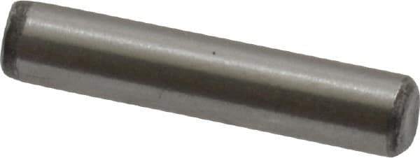 Value Collection - 1/8" Diam x 5/8" Pin Length Grade 8 Alloy Steel Standard Dowel Pin - C 50-58 Hardness, 3,200 Lb Breaking Strength, 1 Beveled & 1 Rounded End - Best Tool & Supply