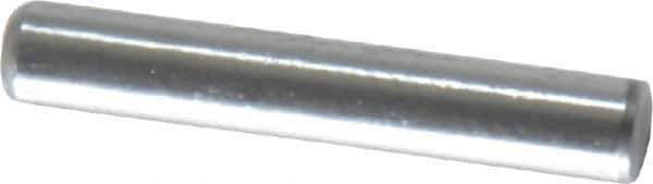 Value Collection - 1/8" Diam x 3/4" Pin Length Grade 8 Alloy Steel Standard Dowel Pin - C 50-58 Hardness, 3,200 Lb Breaking Strength, 1 Beveled & 1 Rounded End - Best Tool & Supply