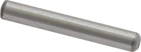 Value Collection - 1/8" Diam x 7/8" Pin Length Grade 8 Alloy Steel Standard Dowel Pin - C 50-58 Hardness, 3,200 Lb Breaking Strength, 1 Beveled & 1 Rounded End - Best Tool & Supply