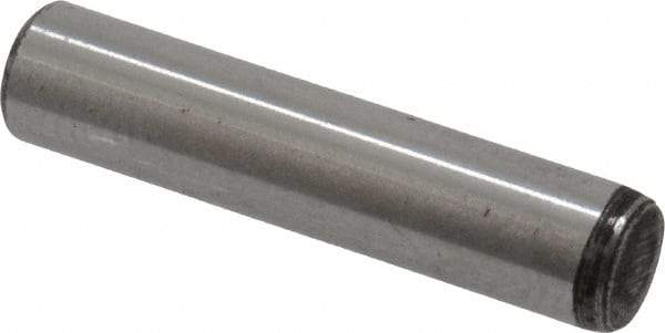 Value Collection - 3/16" Diam x 7/8" Pin Length Grade 8 Alloy Steel Standard Dowel Pin - C 50-58 Hardness, 7,200 Lb Breaking Strength, 1 Beveled & 1 Rounded End - Best Tool & Supply