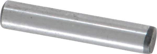 Value Collection - 3/16" Diam x 1" Pin Length Grade 8 Alloy Steel Standard Dowel Pin - C 50-58 Hardness, 7,200 Lb Breaking Strength, 1 Beveled & 1 Rounded End - Best Tool & Supply